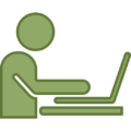 Man working on a Laptop & Learning